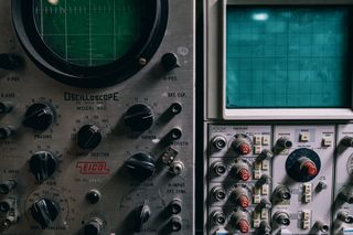 Vintage oscilloscopes at the Gowanus Ewaste Warehouse